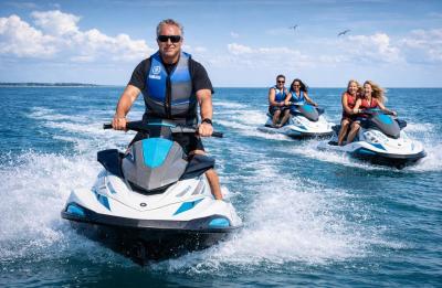 Your personal guide leading a private jet ski tour across the Gulf of America.