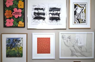 Top to bottom, left to right: (after) Warhol, Mitchell, Lichtenstein, Dine, Albers, and Pearlstein