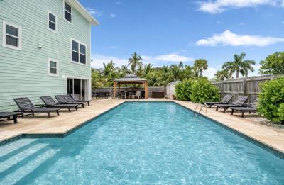 Pool, outdoor space, gazebo
