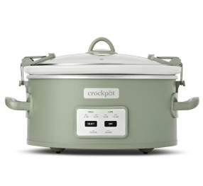 An image of a green Crock-Pot® Programmable Design Series 6-Quart Cook & Carry Slow Cooker