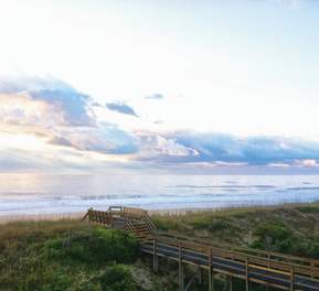 Wooden Path Leading to Avon Beach on The Outer Banks