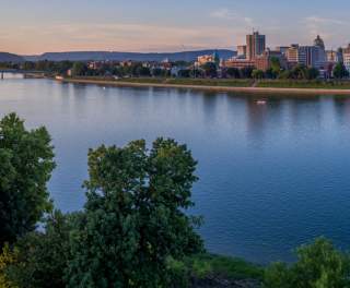 Harrisburg city aerial view