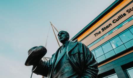 The statue of Stan Cullis outside Molineux Stadium