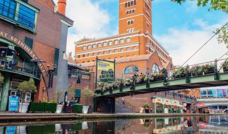 Birmingham's canalside in Brindleyplace