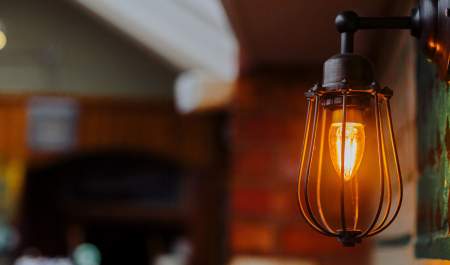 Close up of a lightbulb at The Vine Sandwell