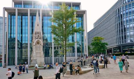 People walking in Chamberlain Square