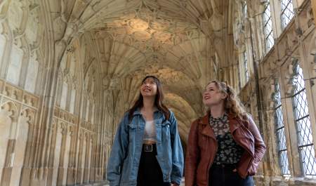 Ladies exploring Gloucester Cathedral