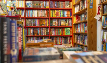 Display of books in Woodstock Bookshop