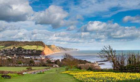 Cloudy sky over Sidmouth