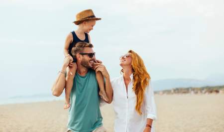 Family on the beach