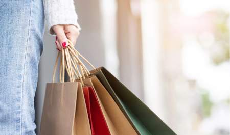 Woman holding shopping bags