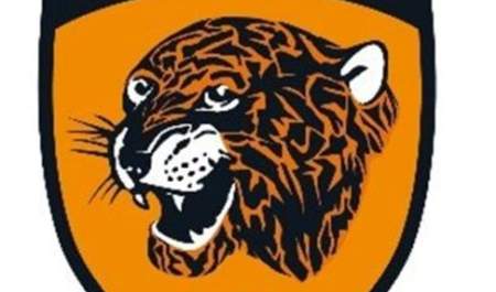 Hull City logo, depicting a Tiger's head on an orange shield and the words 'Hull City 1904'.