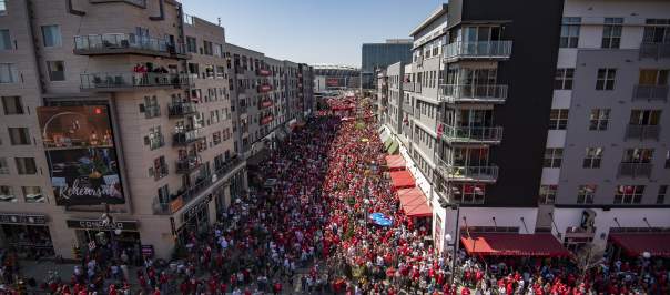 Large crowds of Reds fan flood the Banks on Opening Day each year