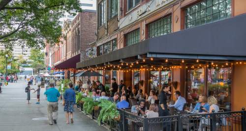 Knoxville's downtown cafes are thriving with a robust range of clientele and outdoor seating