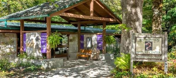 The outside of the Highlands Nature Center in Highlands, North Carolina.