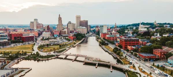 Providence Skyline - Aerial View -by David Santilli