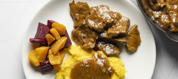 Mario Giuliani's Swiss Steak with Polenta