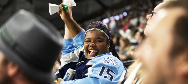 Admirals fan cheering in the crowd