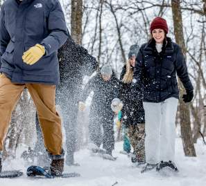 Devils Lake snowshoeing