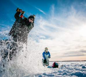 Devils Lake ice fishing