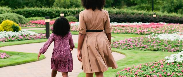 Mom and daughter at EJI memorial garden