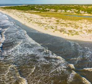 This St. Simons Island, GA beach is popular for its long stretches of sand and wildlife.