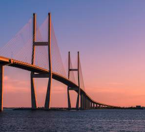 Discover the Sidney Lanier Bridge during your next visit to the Golden Isles. This iconic bridge traverses the Brunswick River in Brunswick, GA.