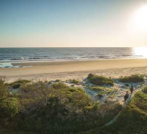 Sea Island Beach At Sunset