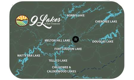 9 Lakes of East Tennessee Map