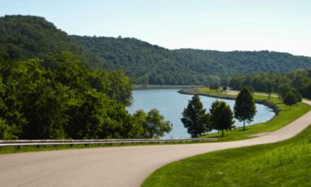 Winding road along Melton Hill Lake