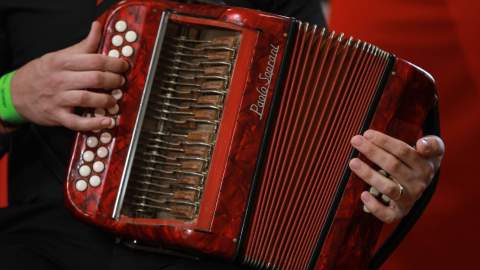 Man playing accordion