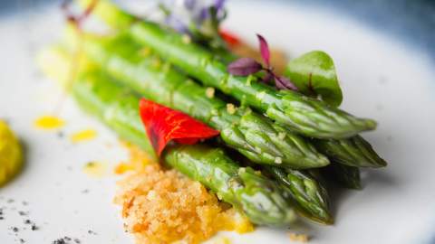 A gourmet asparagus dish