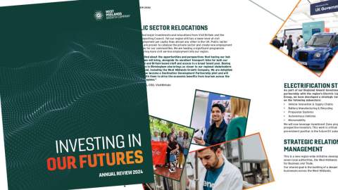 Mock up of the 2024 annual review document showing the cover and an internal spread