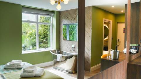 Bedroom with bath