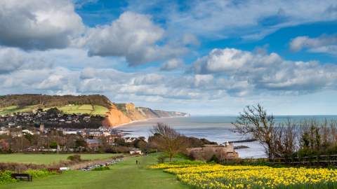 Cloudy sky over Sidmouth