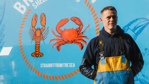 A fisherman from Bridlington Shellfish