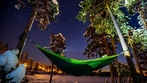 Hengekøye vinter Haldenkanalen