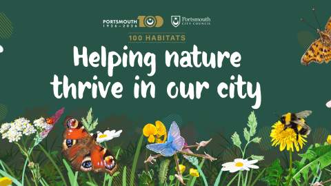 Logo for 100Habitats, part of Portsmouth100