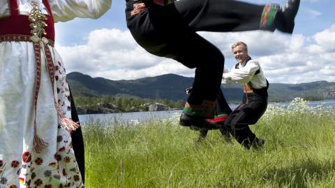 Folkedanser på sommereng