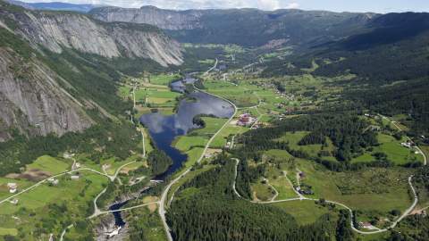 Valle in Setesdal, aerial photo