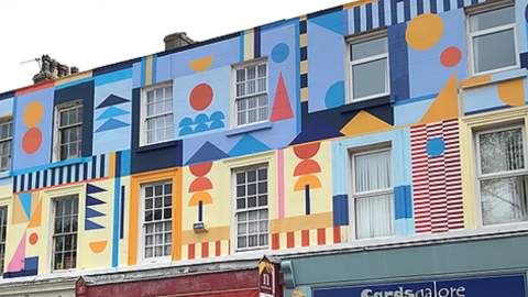 Street art mural, building front, New Brighton, Wirral - MATT DOSA - SEAOMETRY