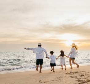 family at the beach