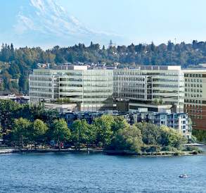 Aerial of Hyatt on the shoreline