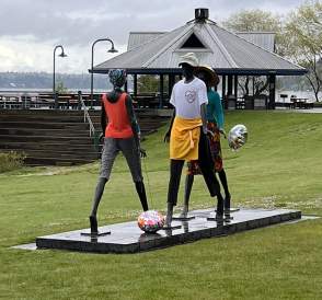 Gene Coulon Statues Soccer