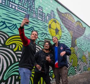 World Cup Mural Artist Selfie