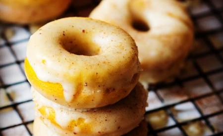 Stack of Fresh Pumpkin Spiced Donuts