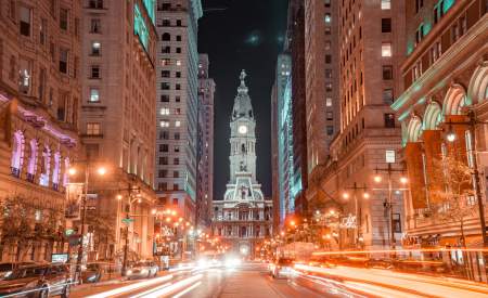Center City Philadelphia at night