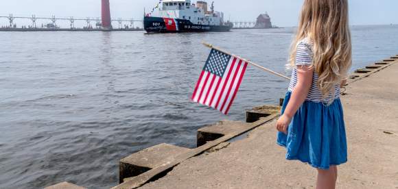 Little Girl with American Flag