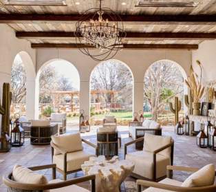 Outdoor seating area at hotel