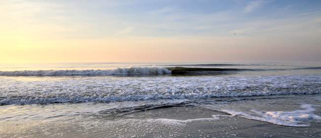 Waves on Beach in the Early Morning
